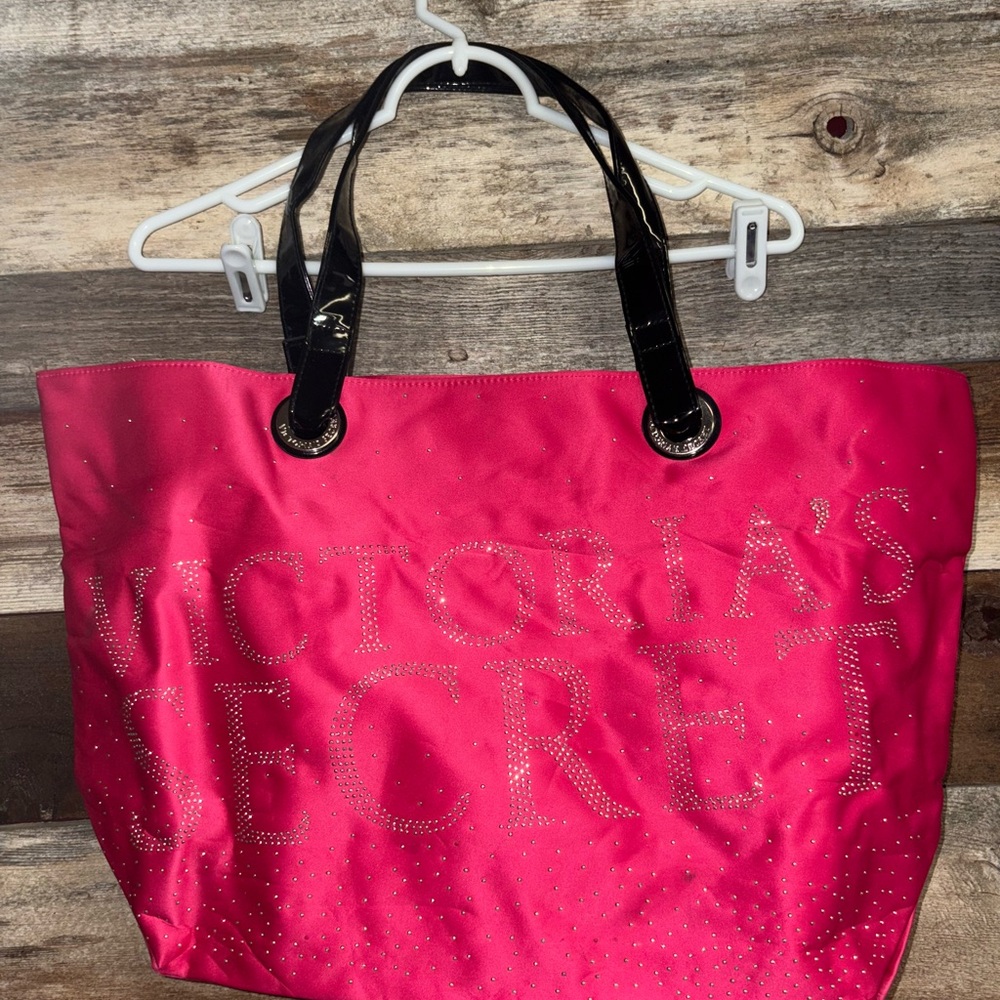 Victoria's Secret Fuchsia and Black Tote